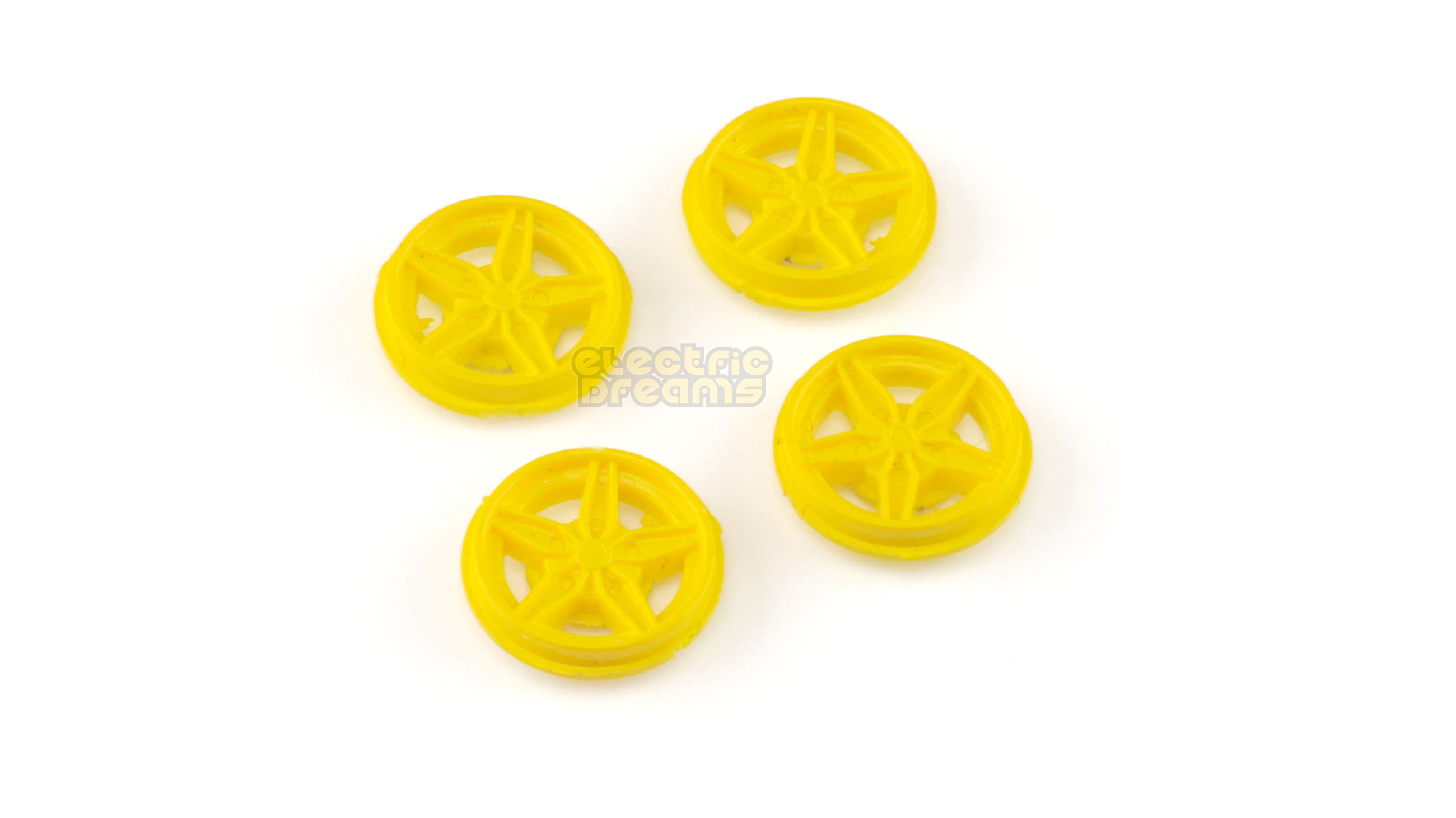 Team Slot T15003 - 15mm Pro Wheel Inserts - Lancia Stratos - Fronts - Yellow - pack of 4